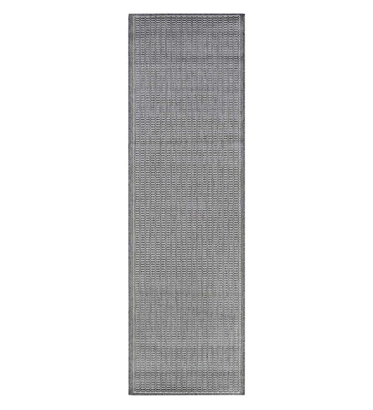 Plow & Hearth Synthetic Rugs Indoor Living Veranda Textured Indoor/Outdoor Polypropylene Rug, 2'3" X 11'9" Runner - Black