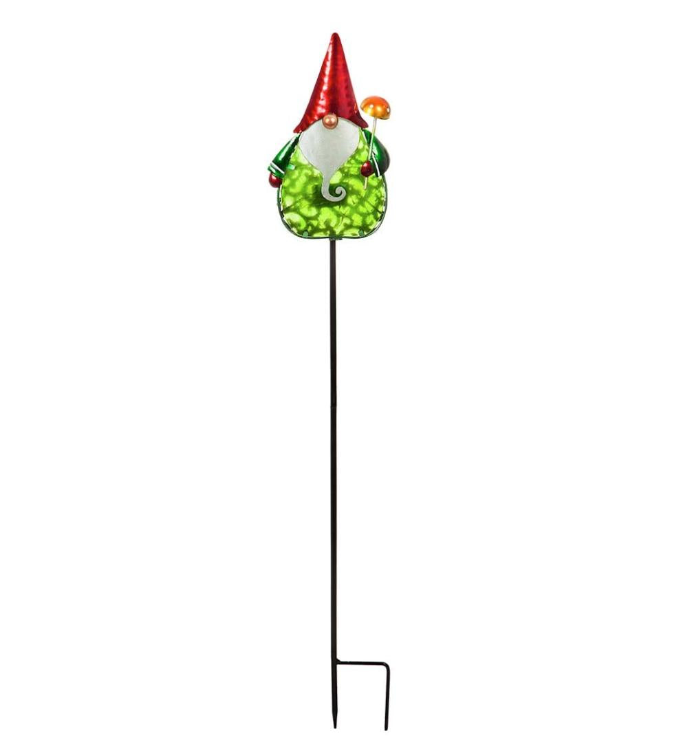 Plow & Hearth Decorative Garden Accents Yard & Garden 36"H Secret Solar Garden Stake - Gnome