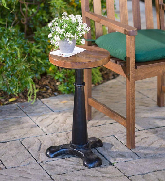 Plow & Hearth Accent Tables Indoor Living Allegheny Reclaimed Wood Adjustable Height Table