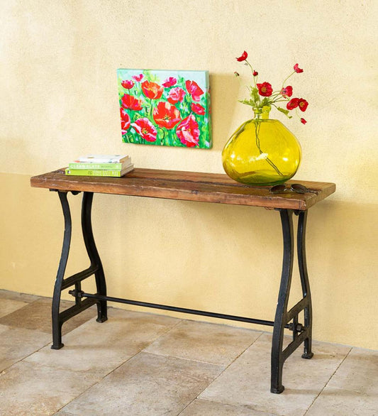 Plow & Hearth Accent Tables Indoor Living Birmingham Console Table In Reclaimed Wood And Metal