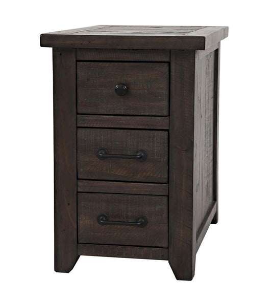 Plow & Hearth Accent Tables Indoor Living Cape Charles Reclaimed Barnwood Power Station Side Table With Usb Ports - Barnwood