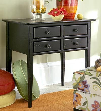 Plow & Hearth Accent Tables Indoor Living Four-Drawer Table - Avocado