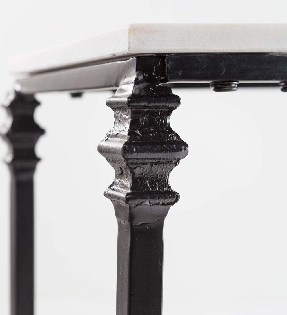 Plow & Hearth Accent Tables Indoor Living Indoor/Outdoor Nottoway White Marble Console Table