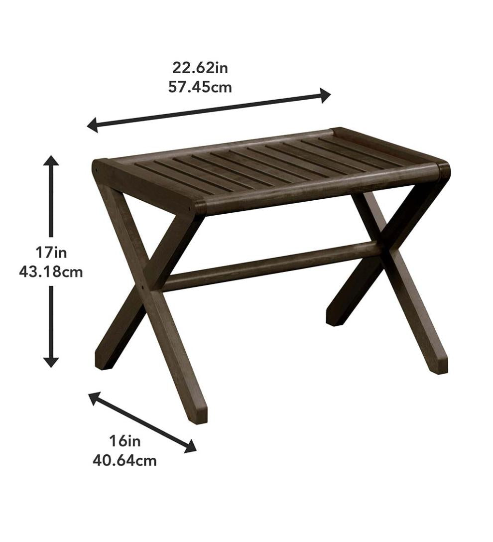 Plow & Hearth Accent Tables Indoor Living Modern Farmhouse Wood Stool/Bench - Espresso