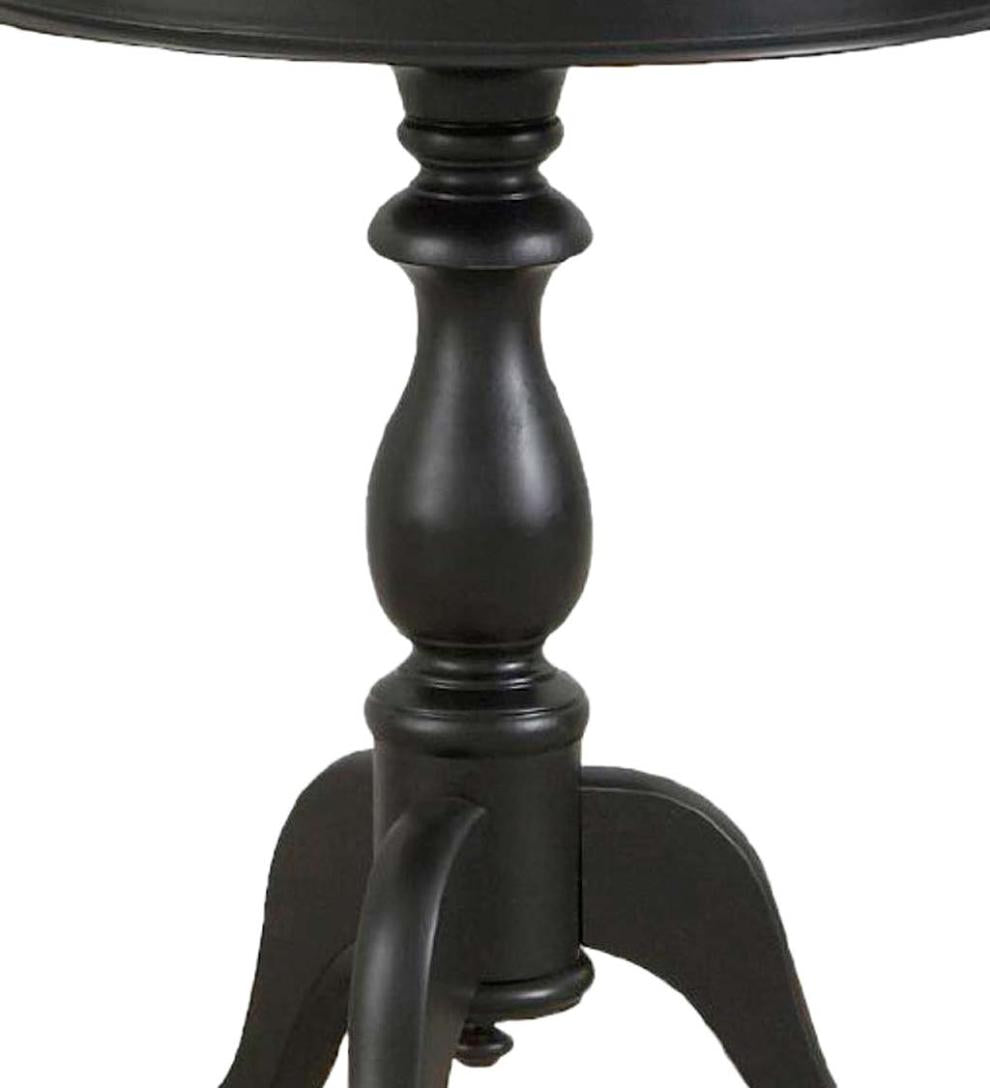 Plow & Hearth Accent Tables Indoor Living Pedestal-Based Wooden Accent Table - Antique Black