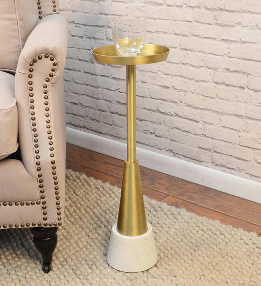Plow & Hearth Accent Tables Indoor Living Small Davenport Drink Table - Gold