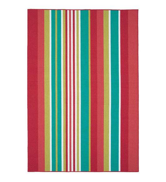 Plow & Hearth Area Rugs Indoor Living Indoor/Outdoor Dorset Stripe Textured Polyester Rug