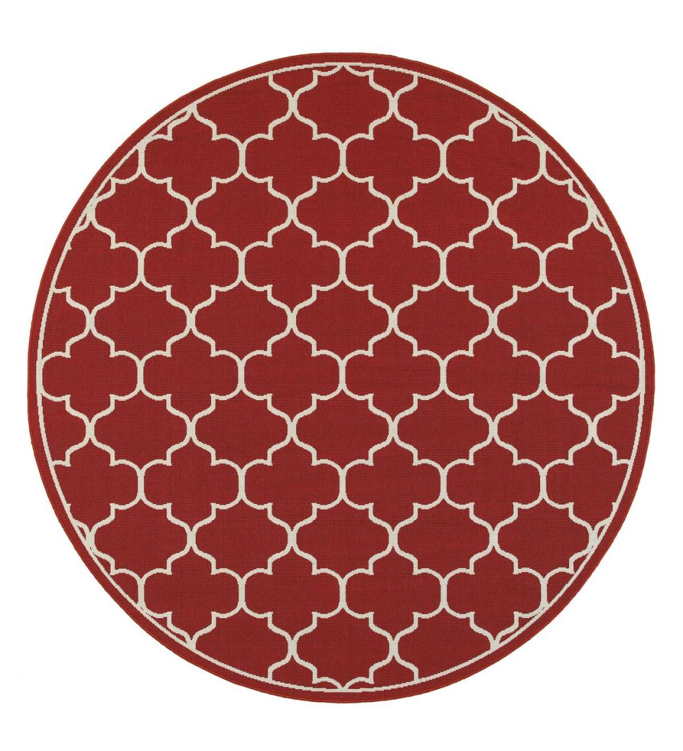 Plow & Hearth Area Rugs Indoor Living Indoor/Outdoor Lexington Quatrefoil Rug