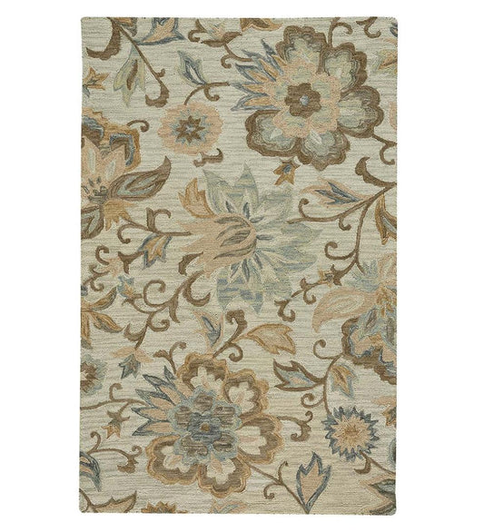 Plow & Hearth Area Rugs Indoor Living Parkside Wool Floral Rug