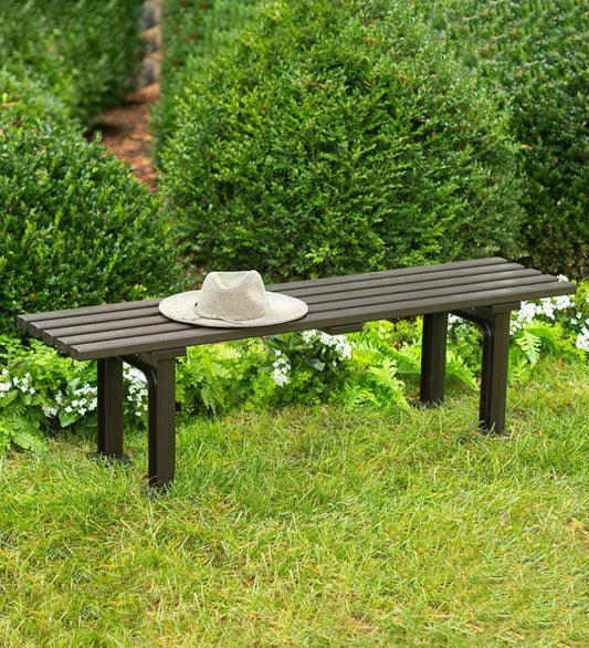 Plow & Hearth Benches & Chairs Outdoor Living Commercial-Grade Weatherproof Backless Garden Bench - Brown