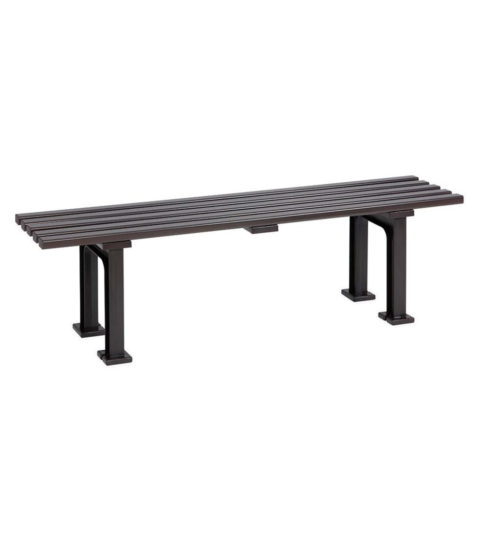 Plow & Hearth Benches & Chairs Outdoor Living Commercial-Grade Weatherproof Backless Garden Bench - Brown