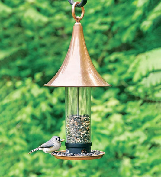 Plow & Hearth Bird Feeders Yard & Garden Castella Copper Bird Feeder