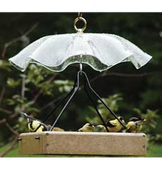 Plow & Hearth Bird Feeders Yard & Garden Clear Acrylic Hanging Weather Guard Rain Umbrella For Bird Feeders