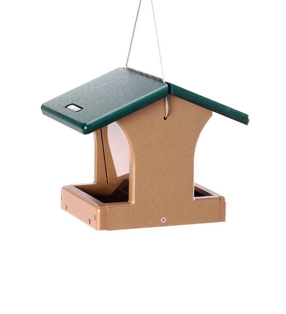 Plow & Hearth Bird Feeders Yard & Garden Recycled Poly-Lumber 2-Sided Hopper Bird Feeder