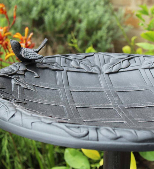 Plow & Hearth Birdbaths Yard & Garden English Ivy Metal Birdbath - Copper Rust