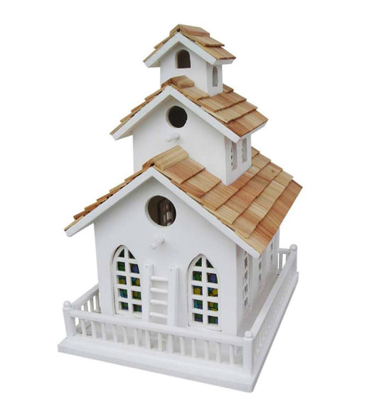 Plow & Hearth Birdhouses Yard & Garden Chapel Bell Birdhouse - White