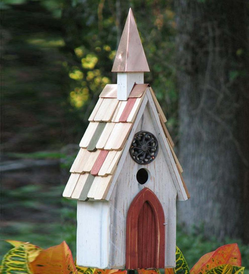 Plow & Hearth Birdhouses Yard & Garden Jubilee A-Line Birdhouse With Copper Steeple