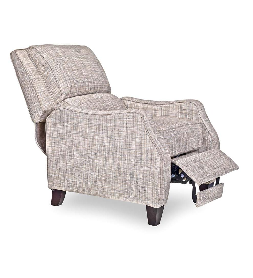 Plow & Hearth Chairs & Rockers Indoor Living Timothy Linen Recliner Arm Chair - Grey
