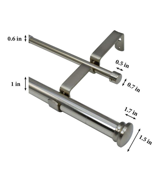 Plow & Hearth Curtain Rods & Hardware Indoor Living Corona Double Curtain Rod Set