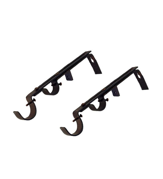 Plow & Hearth Curtain Rods & Hardware Indoor Living Double-Rod Brackets, Pair - Antique Brass
