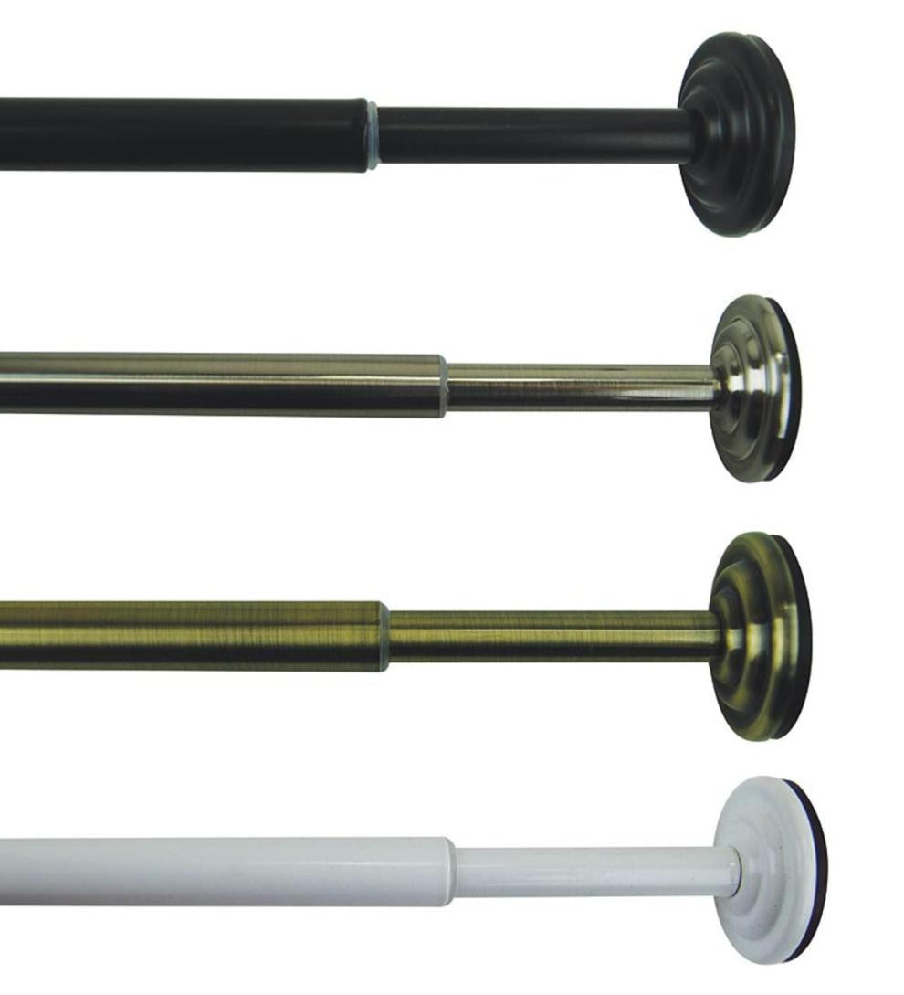 Plow & Hearth Curtain Rods & Hardware Indoor Living Steel Decorative Mini Tension Curtain Rods