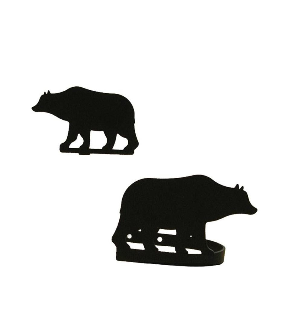Plow & Hearth Curtain Rods & Hardware Indoor Living Usa-Made Wrought Iron Curtain Tiebacks - Bear