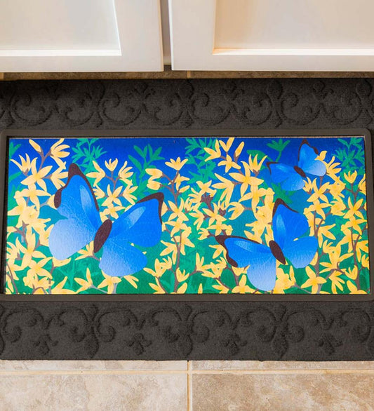 Plow & Hearth Deck & Patio Accents Outdoor Living Embossed Fleur De Lis Sassafras Mat Tray