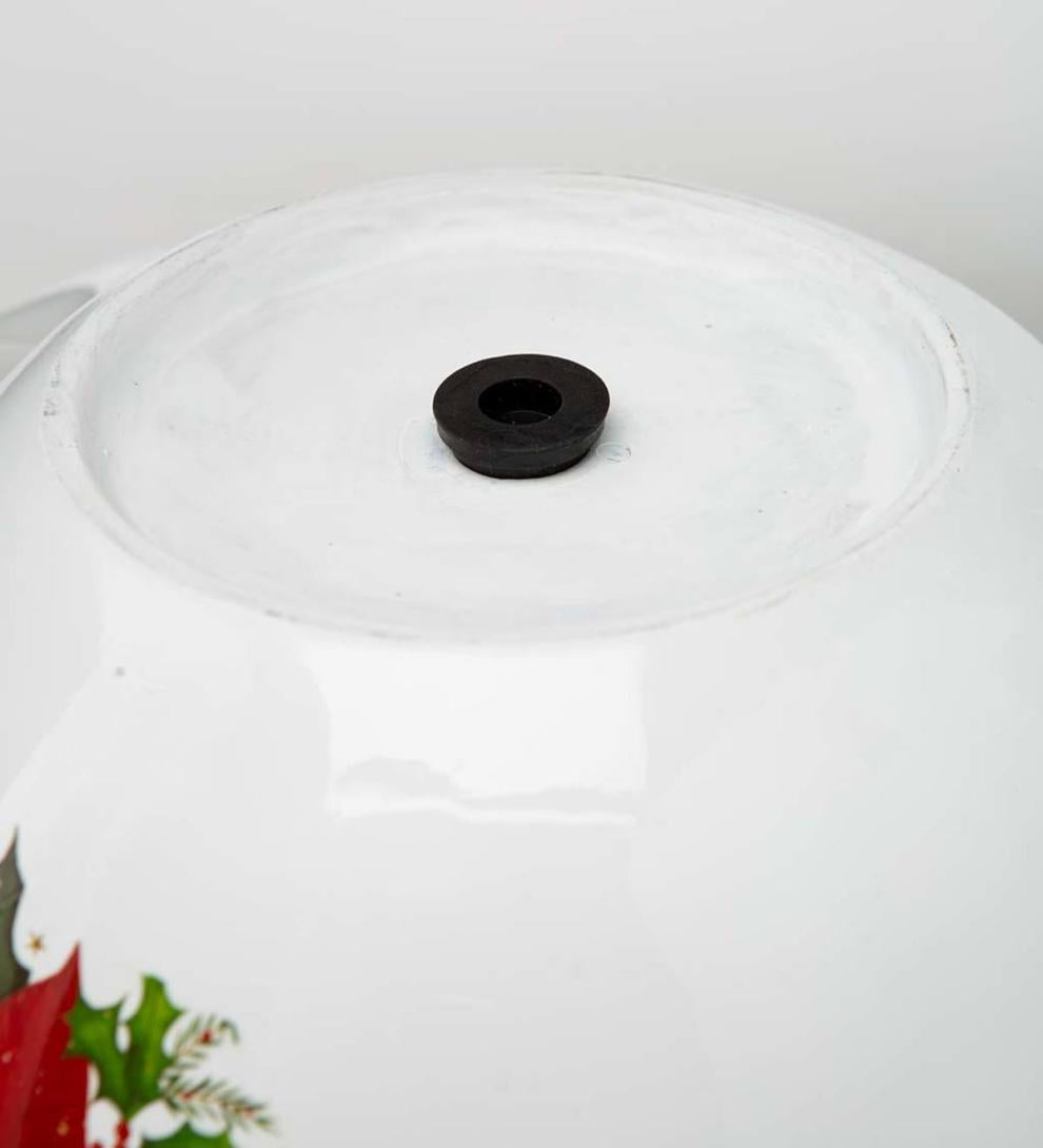 Plow & Hearth Deck & Patio Accents Outdoor Living Indoor/Outdoor Poinsettia Teacup Planter With Saucer