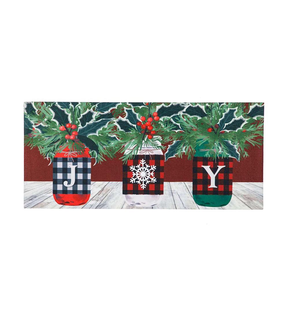 Plow & Hearth Deck & Patio Accents Outdoor Living Joy Mason Jar Trio Sassafras Switch Mat