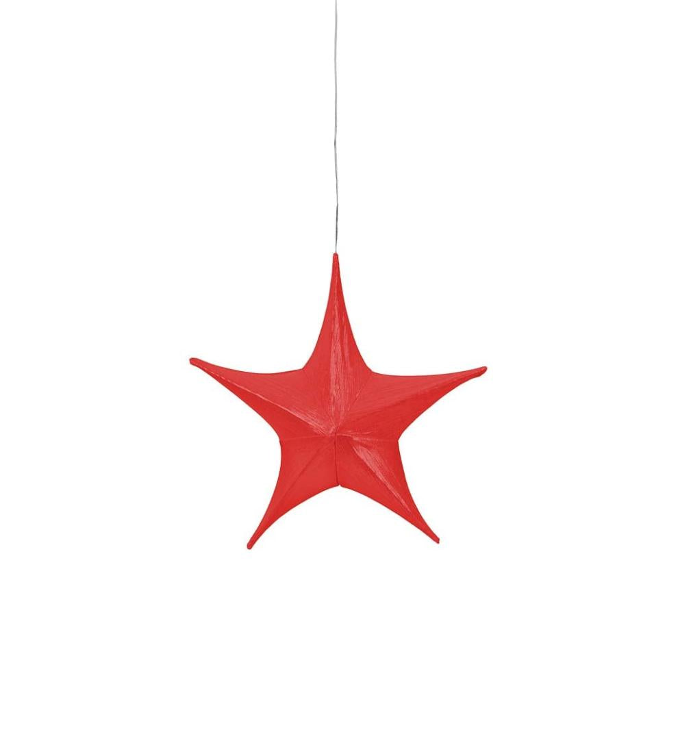 Plow & Hearth Deck & Patio Accents Outdoor Living Lighted Hanging Fabric Star