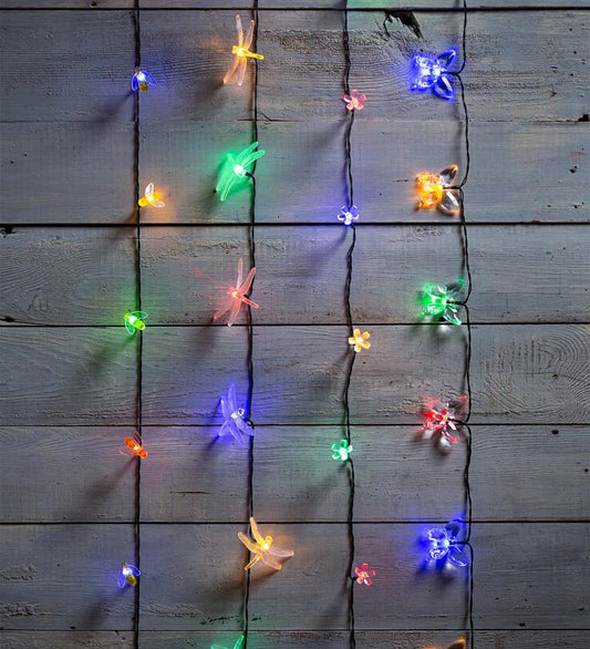 Plow & Hearth Deck & Patio Accents Outdoor Living Multi-Function, Color-Changing Solar Bee String Lights