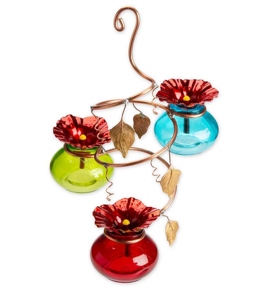 Plow & Hearth Deck & Patio Accents Outdoor Living Vinester Multi Hummingbird Feeder