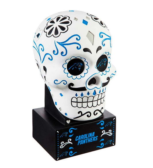 Plow & Hearth Decorative Garden Accents Yard & Garden Carolina Panthers Sugar Skull Statue