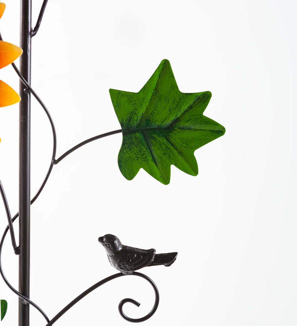 Plow & Hearth Decorative Garden Accents Yard & Garden Chrysanthemum Garden Metal Stake