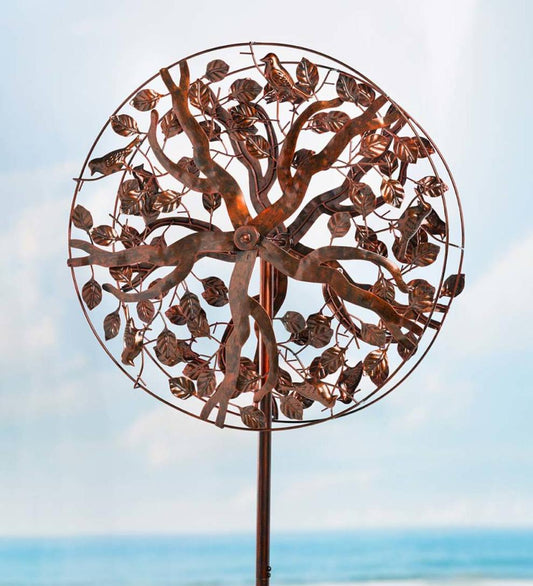 Plow & Hearth Decorative Garden Accents Yard & Garden Copper Tree Of Life Wind Spinner