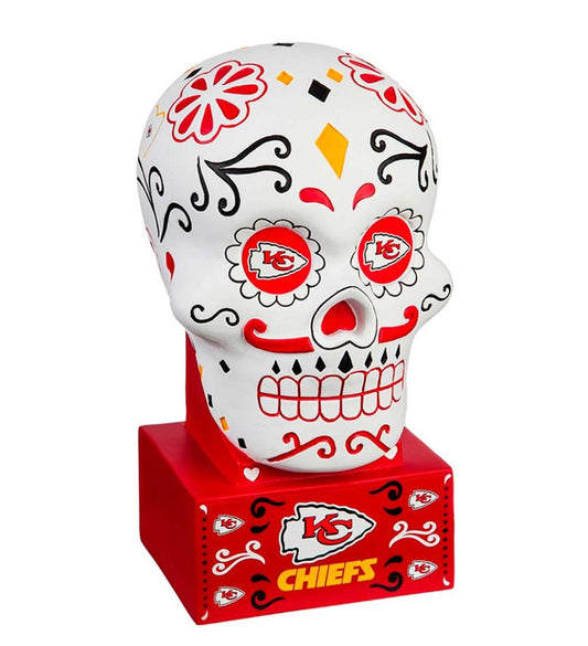 Plow & Hearth Decorative Garden Accents Yard & Garden Kansas City Chiefs Sugar Skull Statue