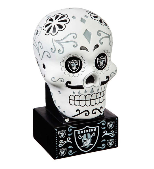 Plow & Hearth Decorative Garden Accents Yard & Garden Las Vegas Raiders Sugar Skull Statue