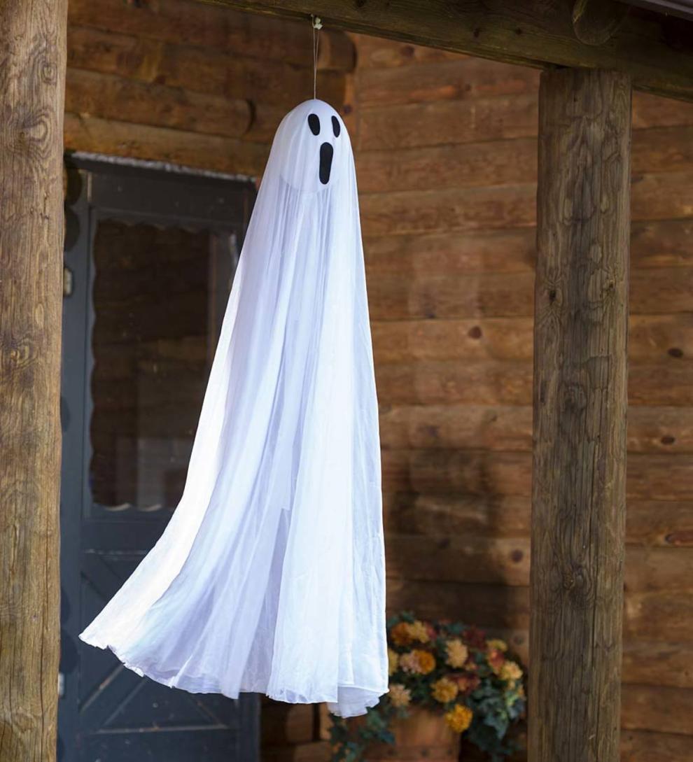 Plow & Hearth Decorative Garden Accents Yard & Garden Lighted Color-Changing Halloween Ghost Stakes, Set Of 2