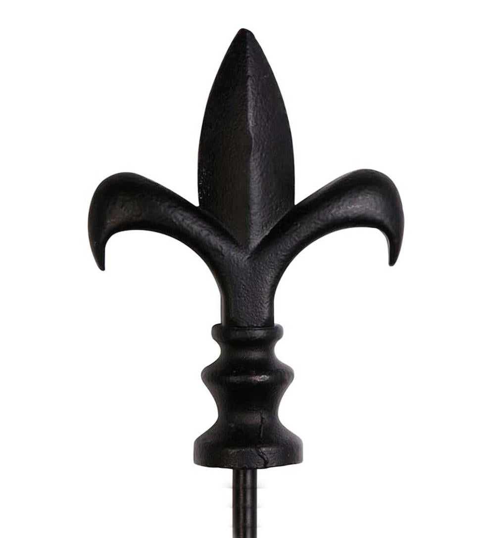 Plow & Hearth Decorative Garden Accents Yard & Garden Metal Garden Flag Stand With Fleur De Lis Finial