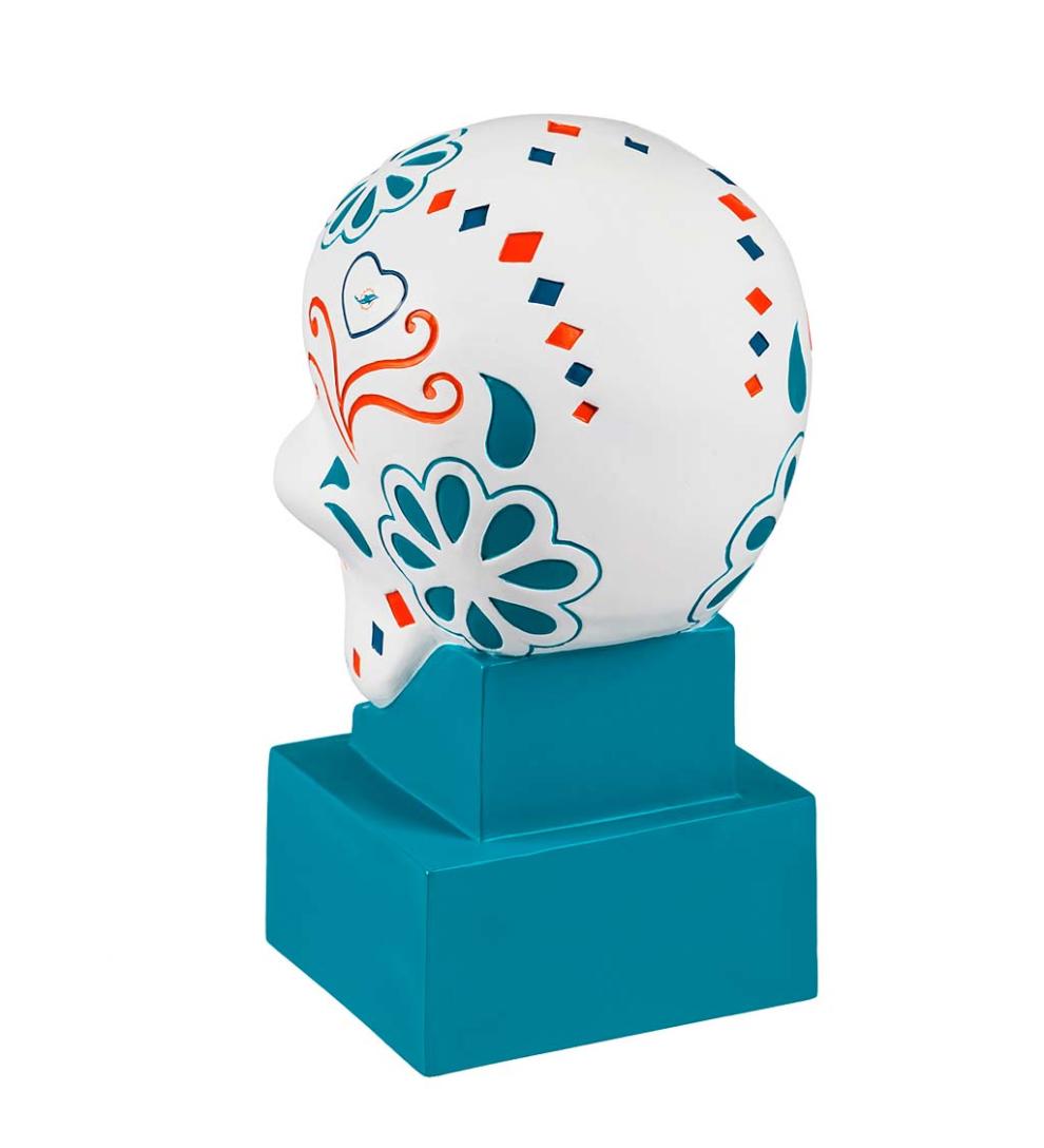 Plow & Hearth Decorative Garden Accents Yard & Garden Miami Dolphins Sugar Skull Statue