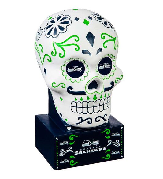 Plow & Hearth Decorative Garden Accents Yard & Garden Seattle Seahawks Sugar Skull Statue