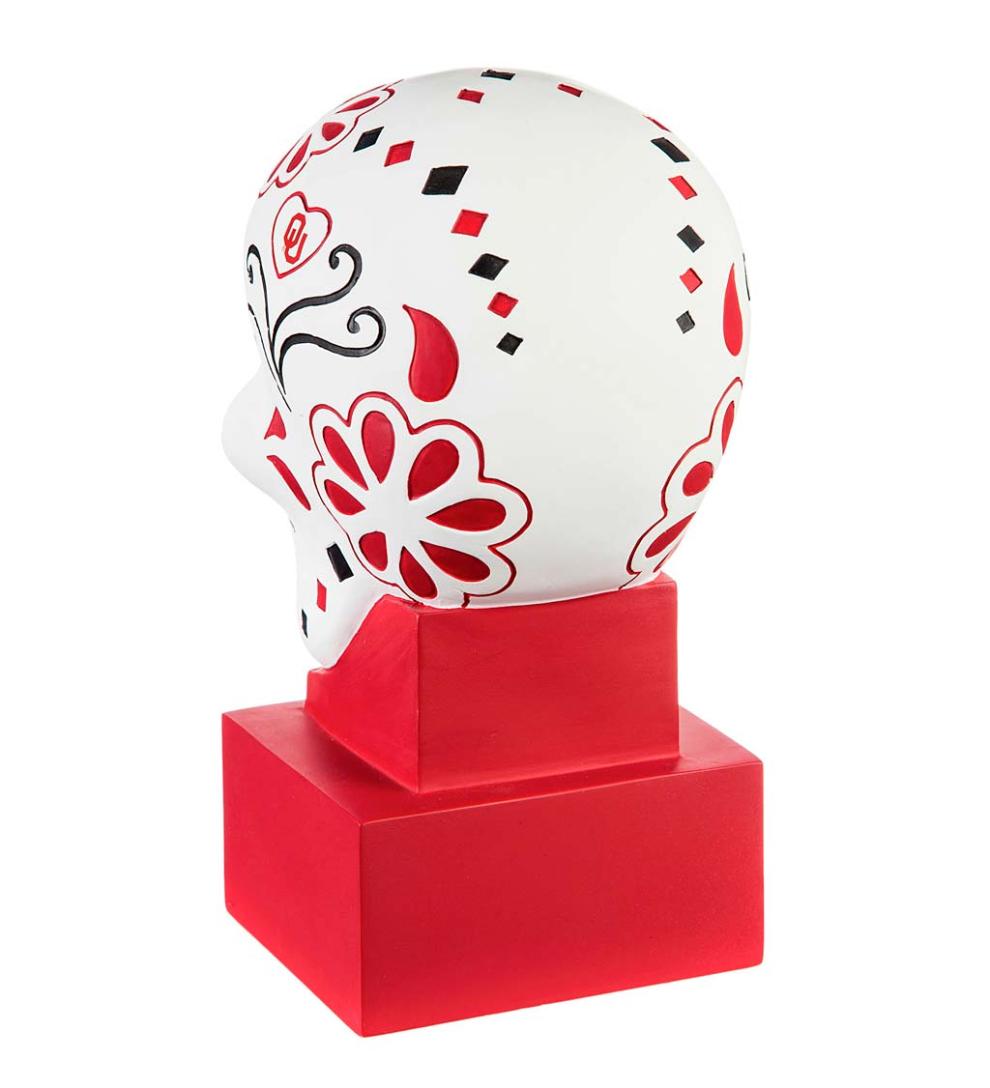 Plow & Hearth Decorative Garden Accents Yard & Garden University Of Oklahoma Sugar Skull Statue
