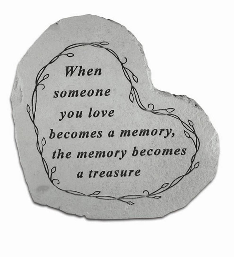 Plow & Hearth Decorative Garden Accents Yard & Garden Usa-Made Cast Stone Heart Memorial Indoor/Outdoor Plaque