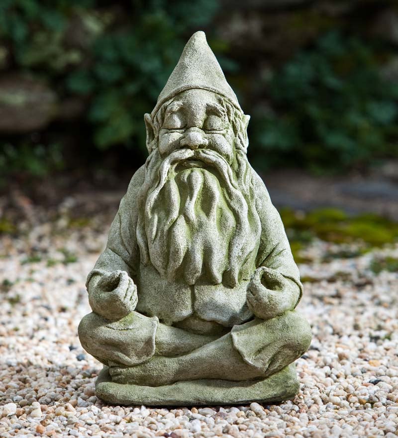 Plow & Hearth Decorative Garden Accents Yard & Garden Usa-Made Handcrafted Stone Big Fred Gnome Garden Statue