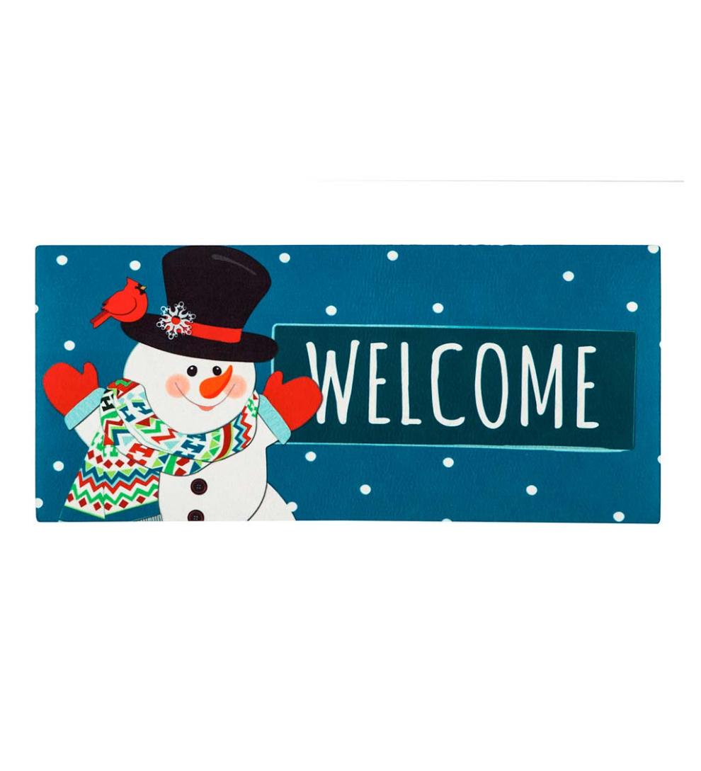 Plow & Hearth Doormats & Boot Trays Outdoor Living Snowman Welcome Sassafras Switch Mat