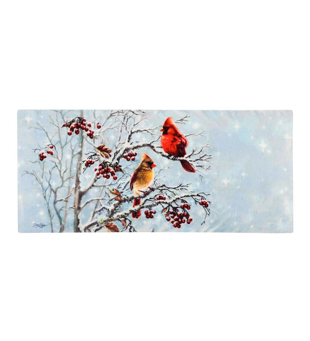 Plow & Hearth Doormats & Boot Trays Outdoor Living Winter Cardinal Pair Sassafras Switch Mat