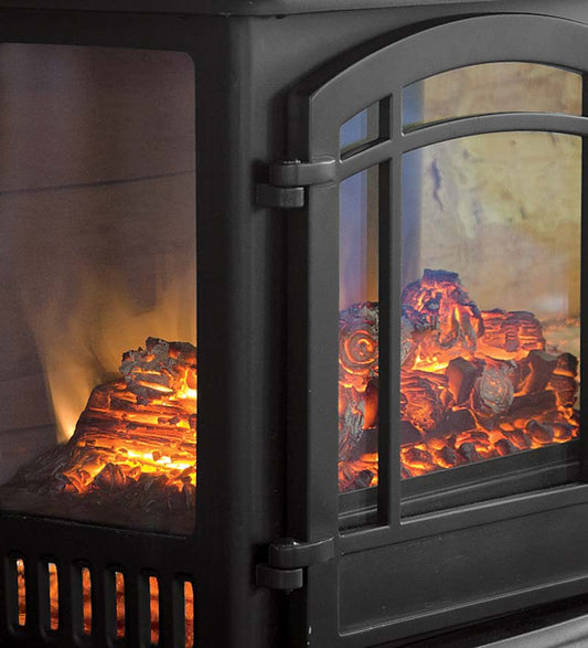 Plow & Hearth Electric Fireplaces & Stoves Fireplace & Hearth Panoramic Quartz Infrared Stove Heater - Black