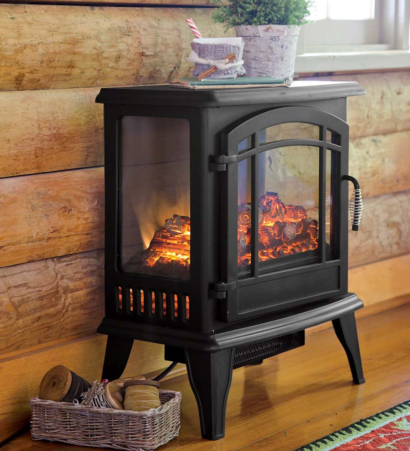 Plow & Hearth Electric Fireplaces & Stoves Fireplace & Hearth Panoramic Quartz Infrared Stove Heater - Black