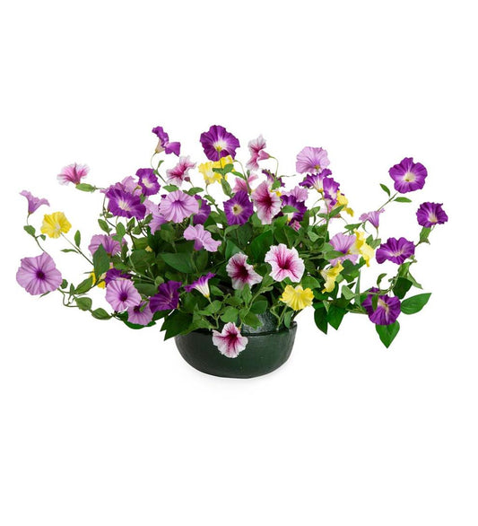 Plow & Hearth Faux Flowers & Plants Indoor Living Faux Petunia Urn Filler - Purple