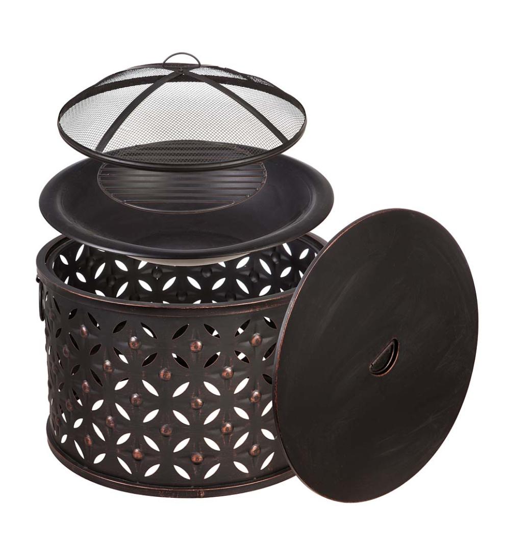 Plow & Hearth Fire Pits Fireplace & Hearth Cylinder Lattice Fire Pit